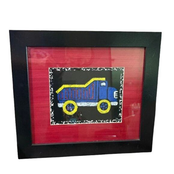 Dump Truck Airplane & Bulldozer Framed Pictures Set of 3 Signed by Riki - Picture 3 of 16